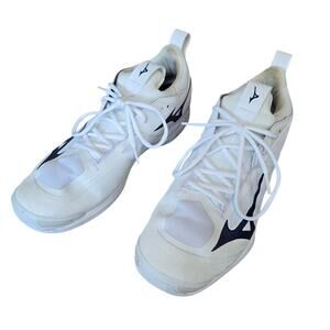 Mizuno Women's Wave Momentum 2 Volleyball Shoes White Black Size 12 Breathable